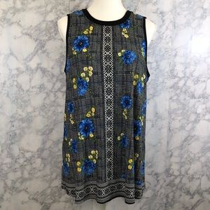 Apt 9 Sleeveless Blouse Black & Blue stretchy